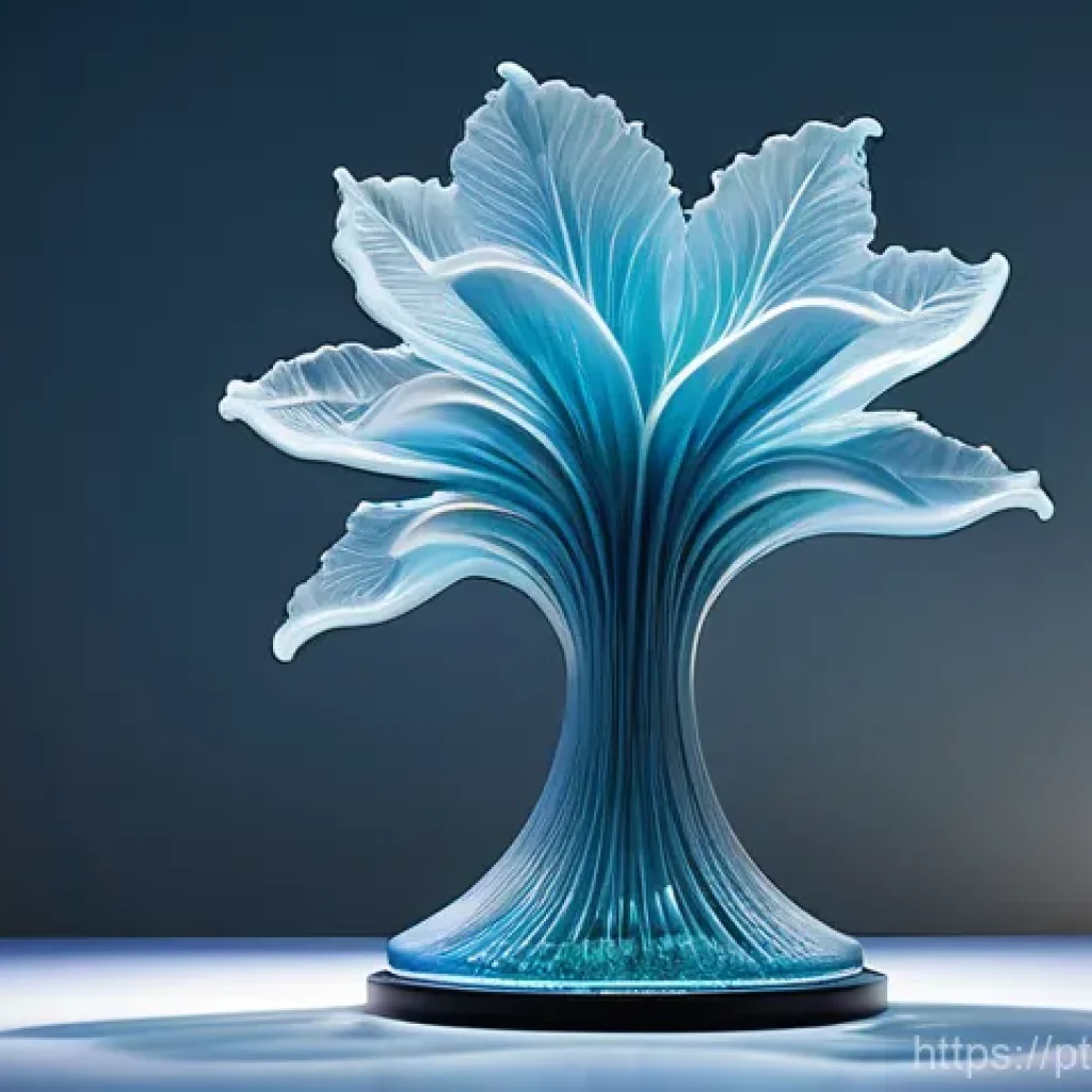 유리공예 신제품 및 신기술 동향 - **Prompt 1: 3D Printed Glass Sculpture of Ethereal Forms**
    "A stunning, intricate 3D-printed gla...