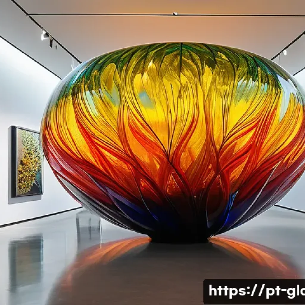 유리공예 관련 유명 작가 소개 - A breathtaking, immersive contemporary glass art installation dominates a large, modern gallery spac...