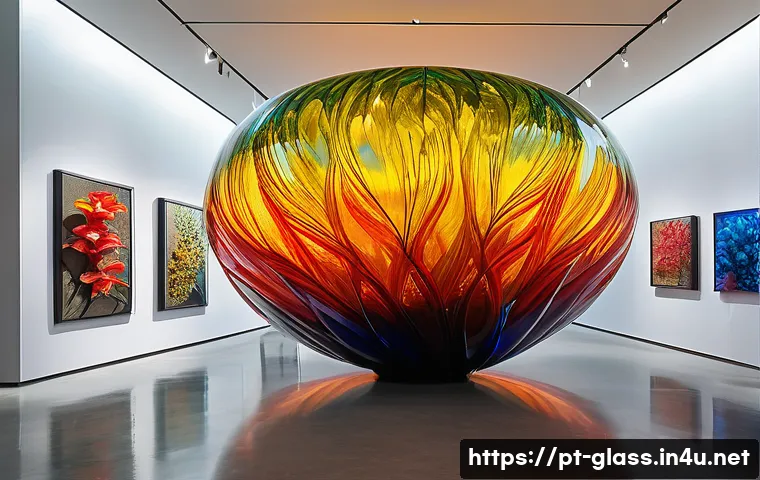 유리공예 관련 유명 작가 소개 - A breathtaking, immersive contemporary glass art installation dominates a large, modern gallery spac...